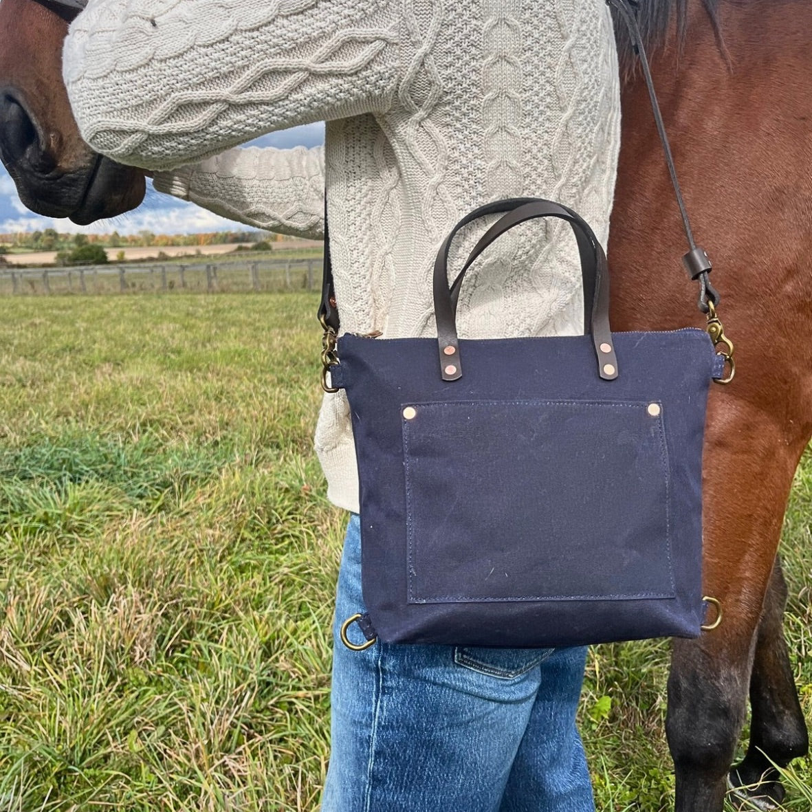 Derby Mini Tote- Navy