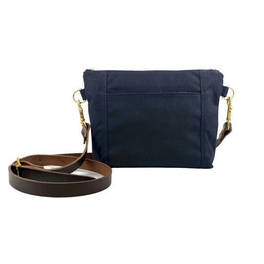 Navy Hunter waxed crossbody