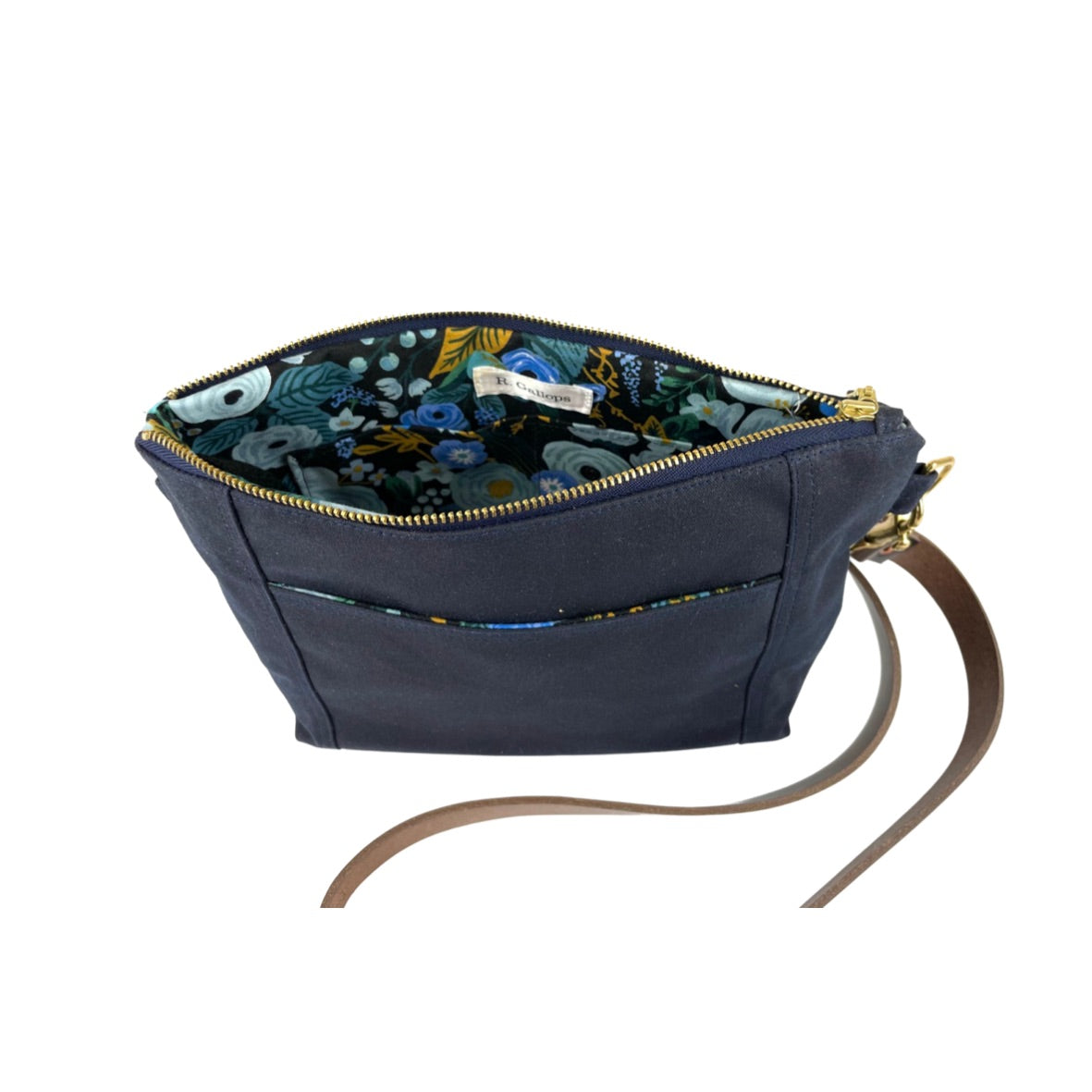 Navy Hunter waxed crossbody